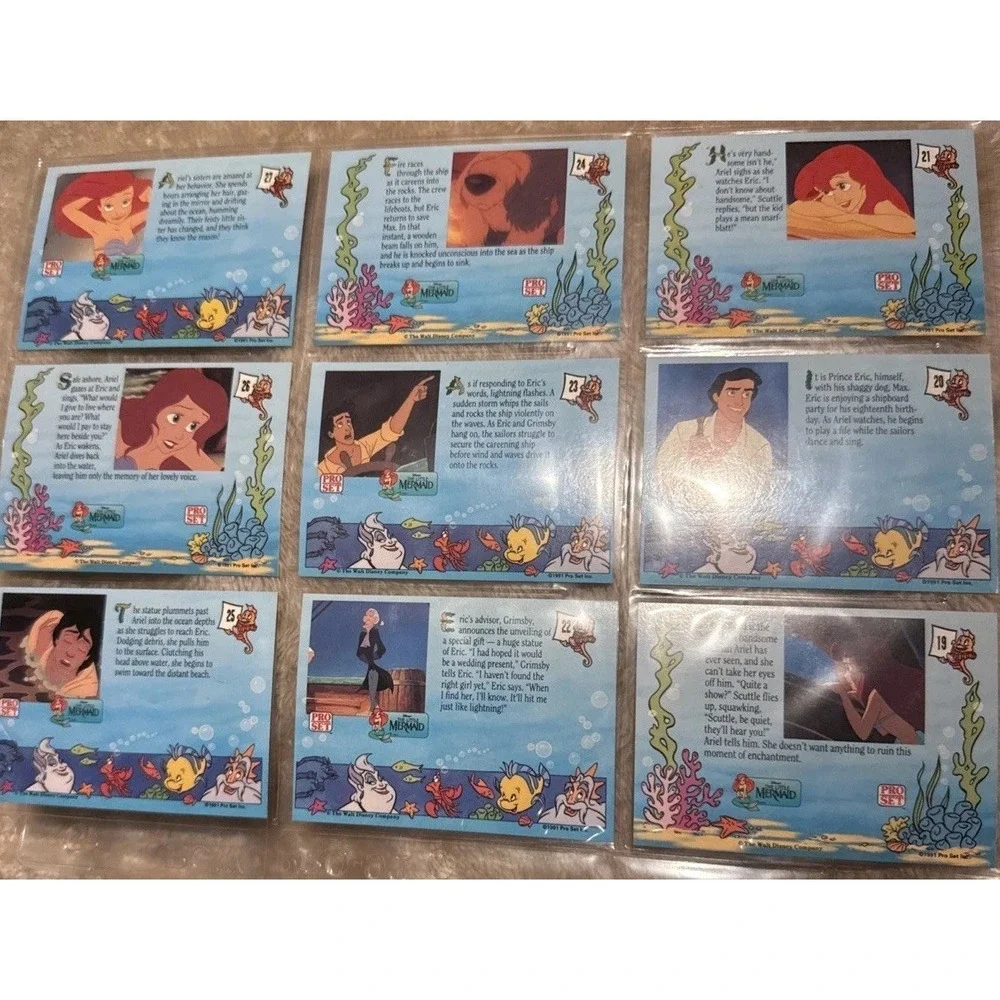 Disney Little Mermaid 1991 Pro Set Complete 90 Card Set 15 Sketch 15 Standups